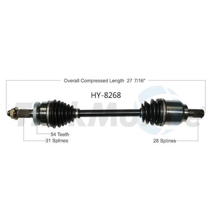 Surtrack Axle Cv Axle Shaft, Hy-8268 HY-8268